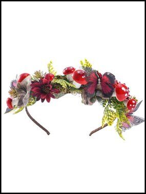 Mushroom Butterfly Crown Renaissance Elf Flower Headband Handmade Metal